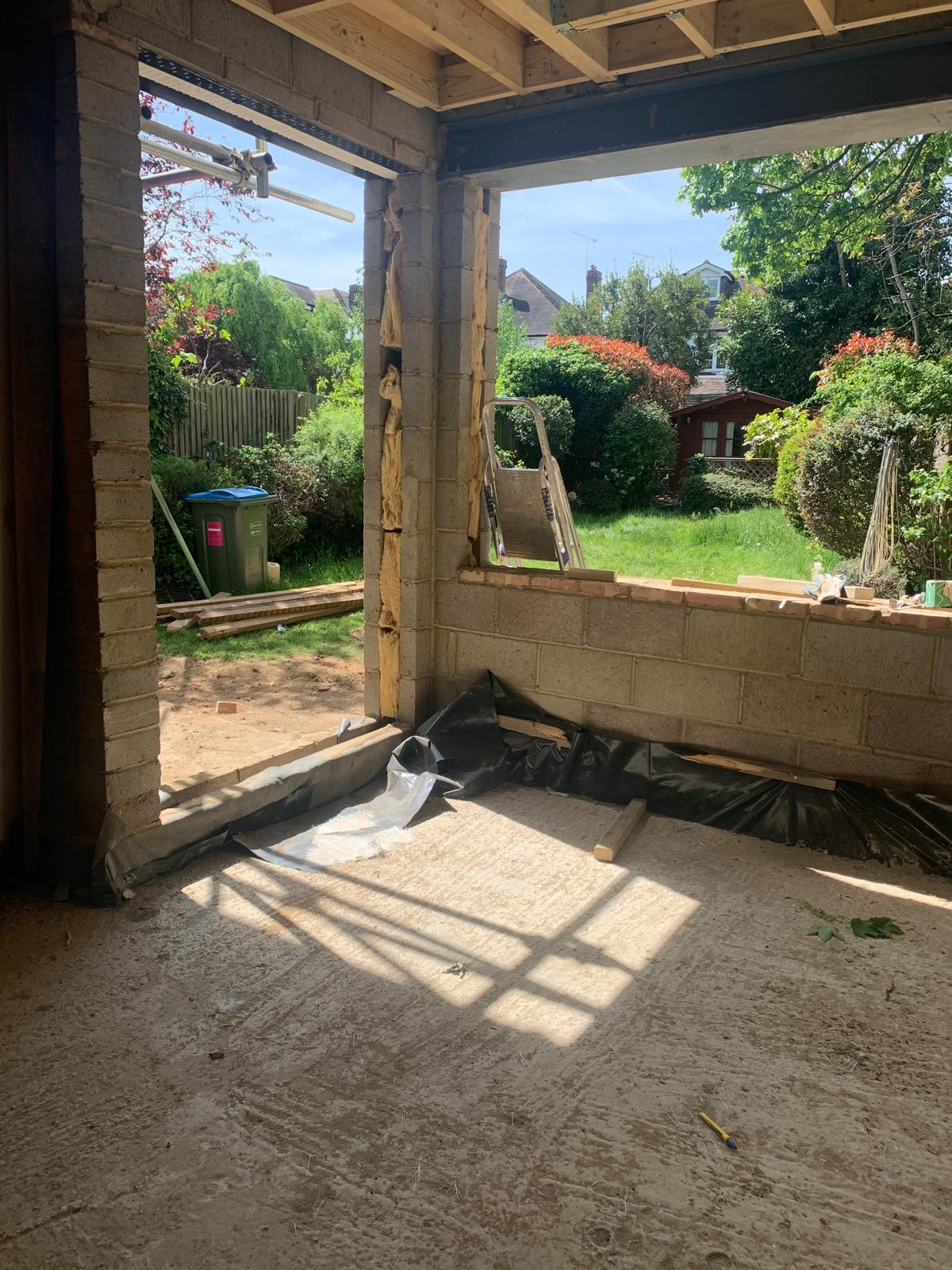 Concrete subfloor preparation, residential renovation in London