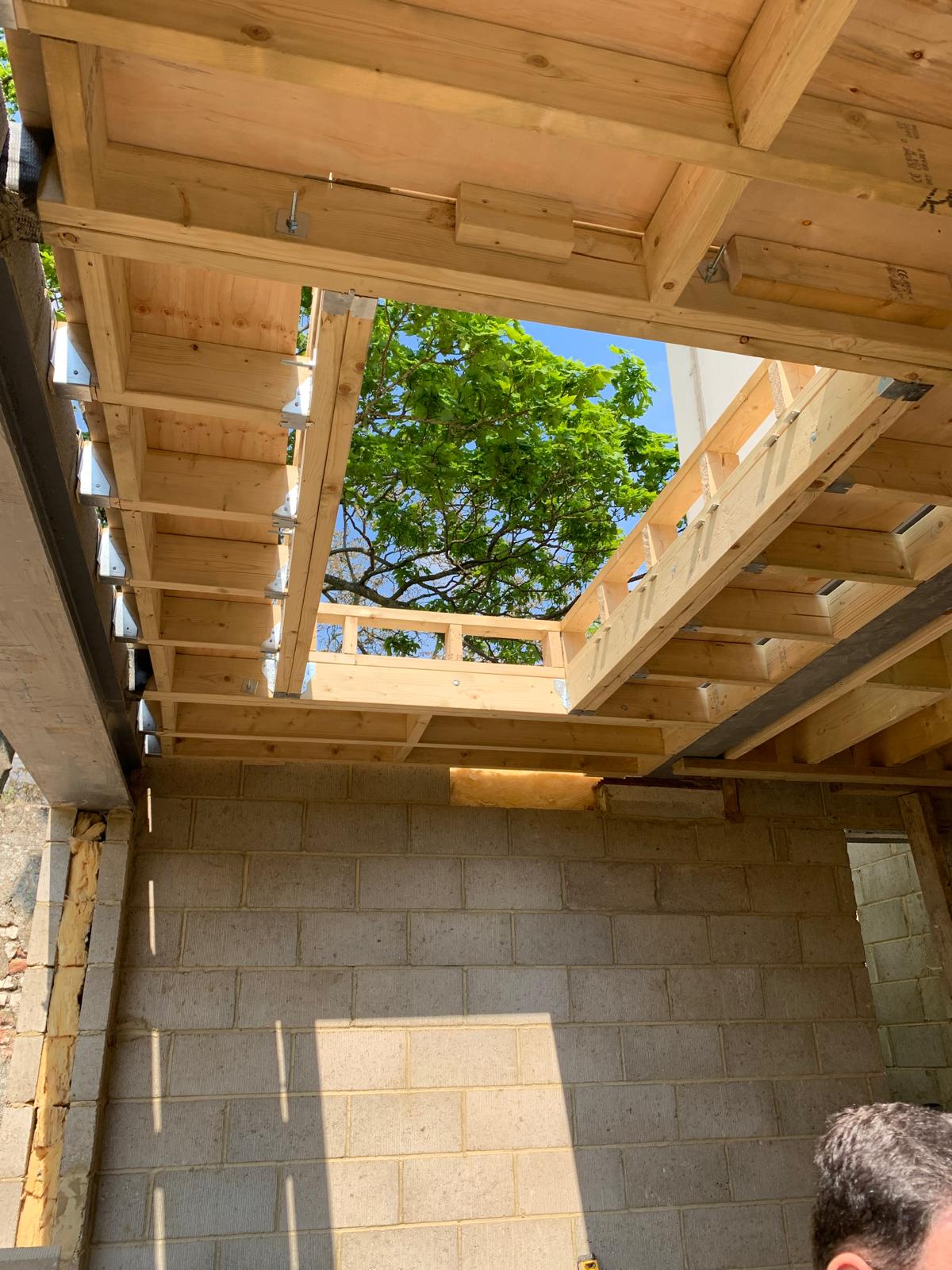 Roof timber framing, residential renovation in London