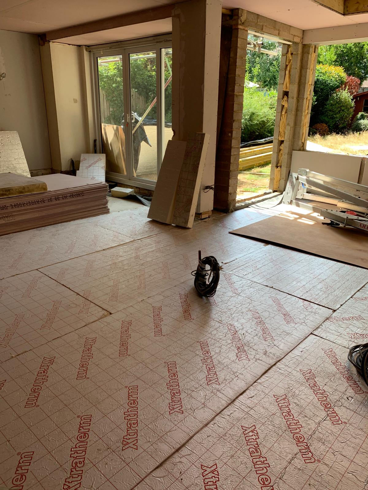 Subfloor insulation boards, residential renovation in London