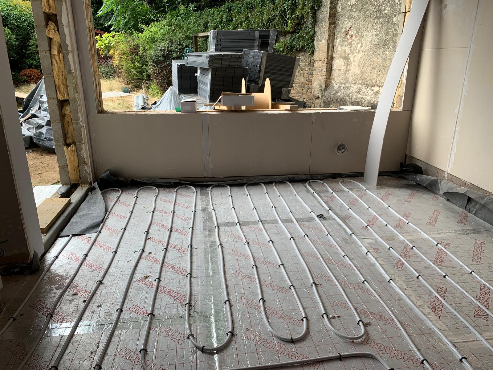 Underfloor heating installation, residential renovation in London