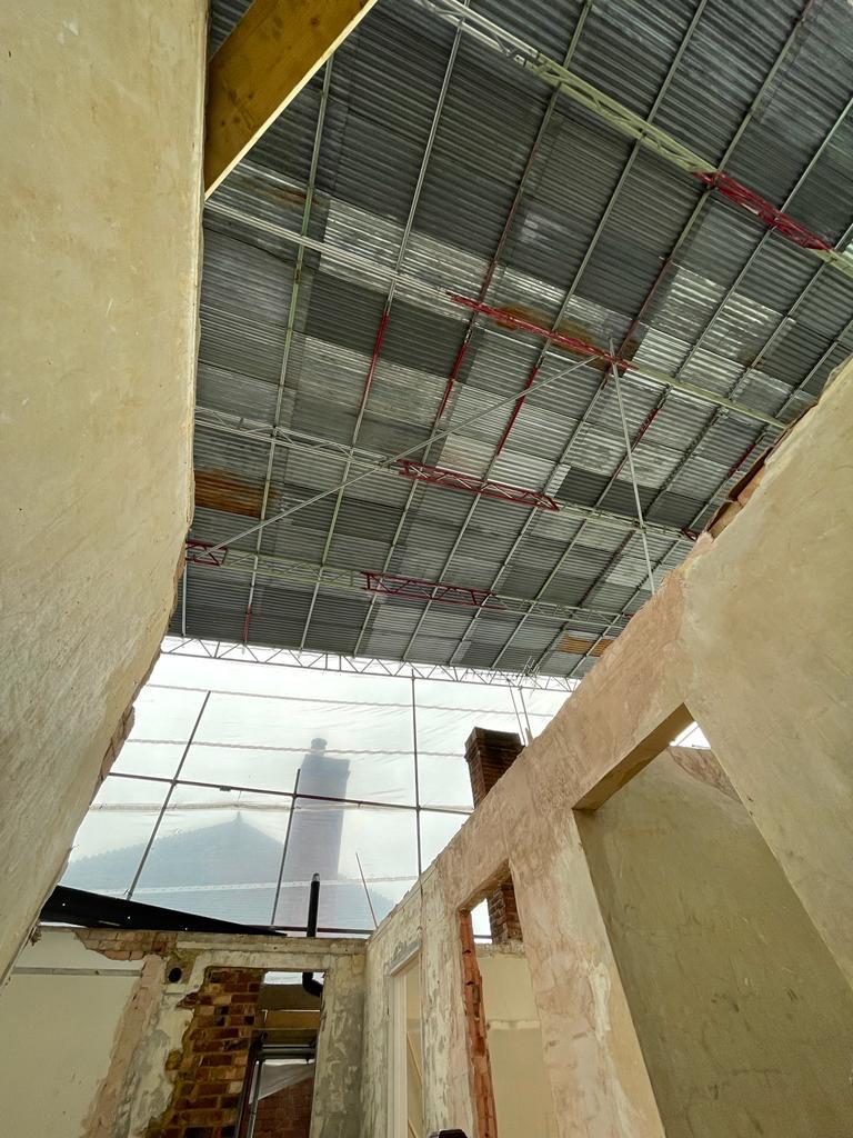 Stairwell plastering, residential renovation in London
