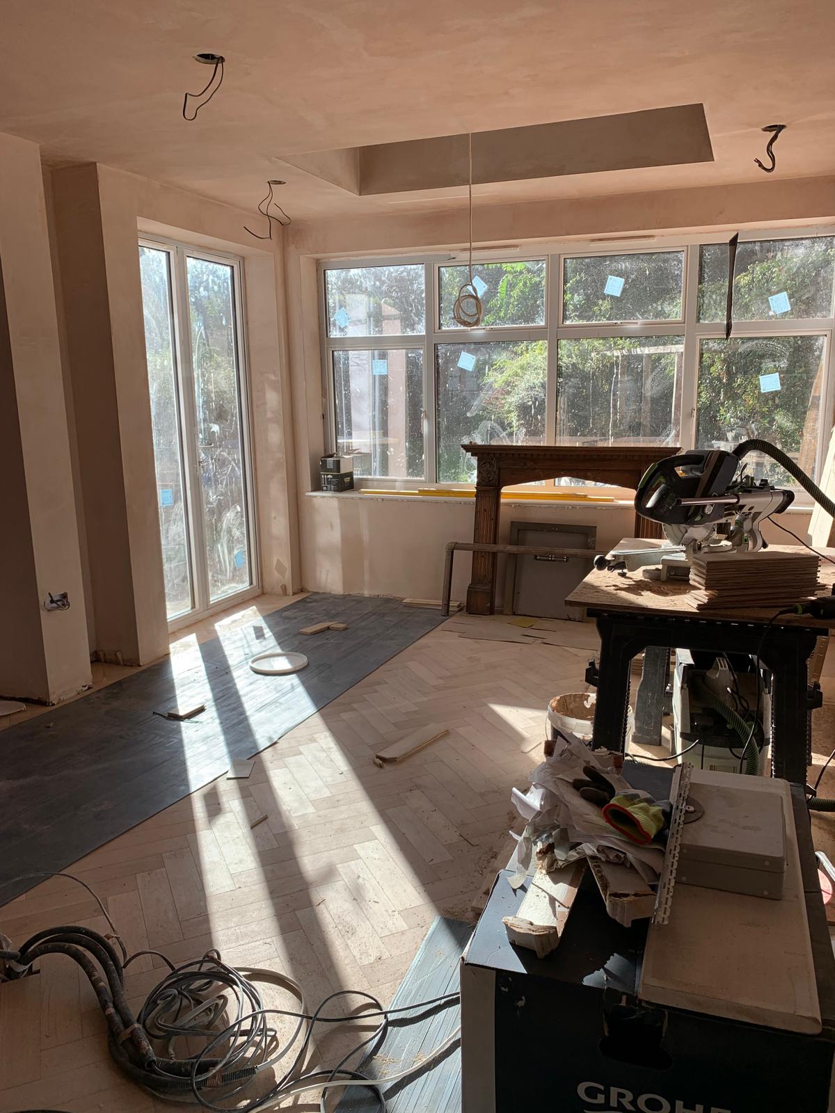Interior finishing in progress, residential renovation in London